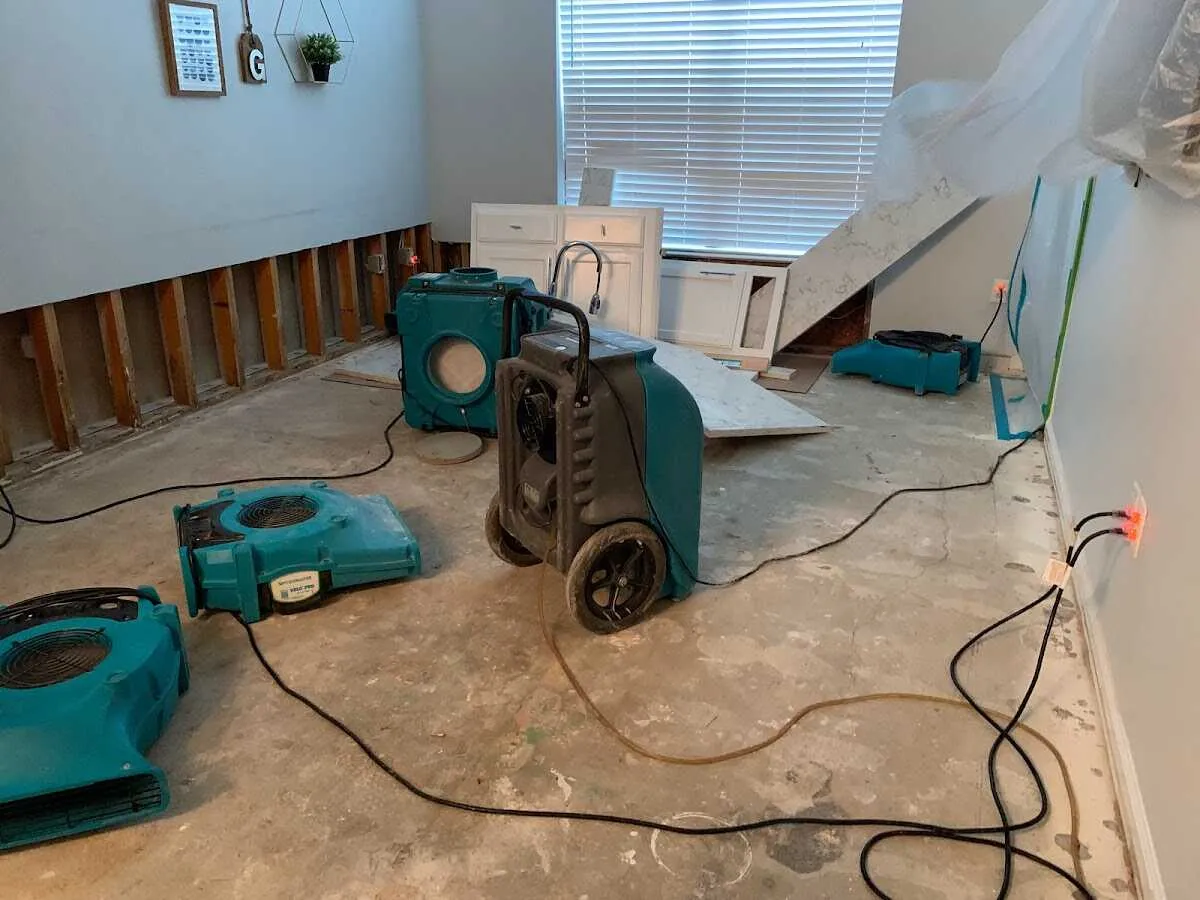 Dehumidifier in flood-cut room for Water Extraction & Removal in McNair